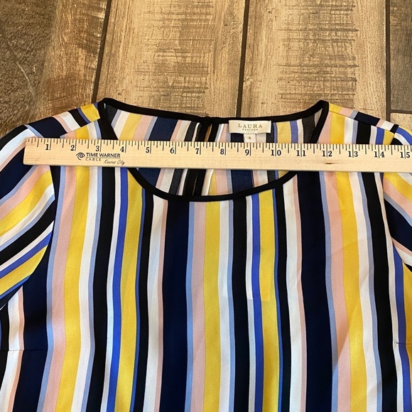 🆕 Laura petites Vibrant Striped Blouse - Yellow, Pink, Blue, White - Picture 4 of 11